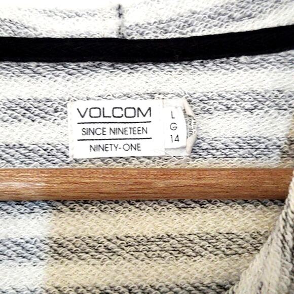 Volcom gray and white striped hoodie - Picture 3 of 5